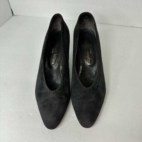 Stephane Kelian Paris Womens size 6.5 Vintage Suede Pumps Black 18553 Witchy - Picture 3 of 13